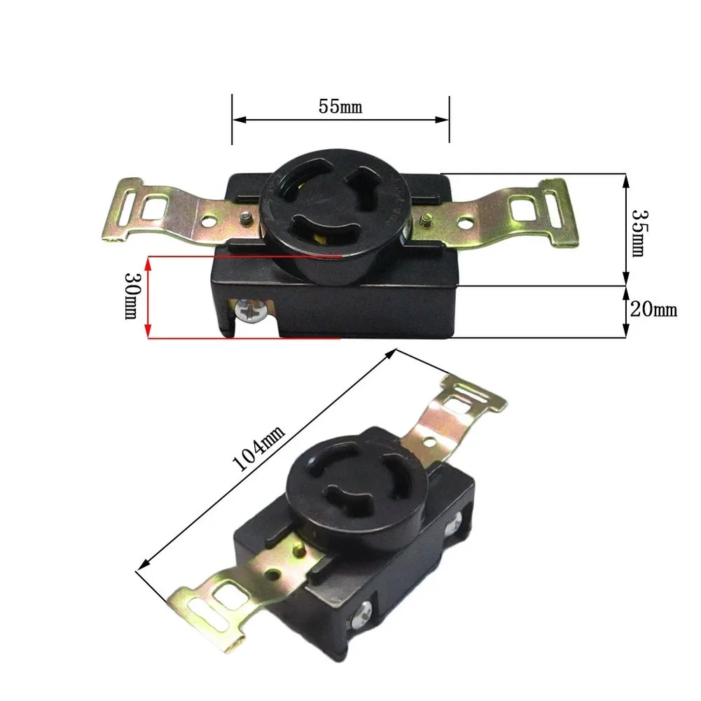 Standard For 30A 250V Socket for 168F 192F Diesel Fuel Generators For 3-8KW Output Copper Contacts 10.4x5.5xFor 3.5cm