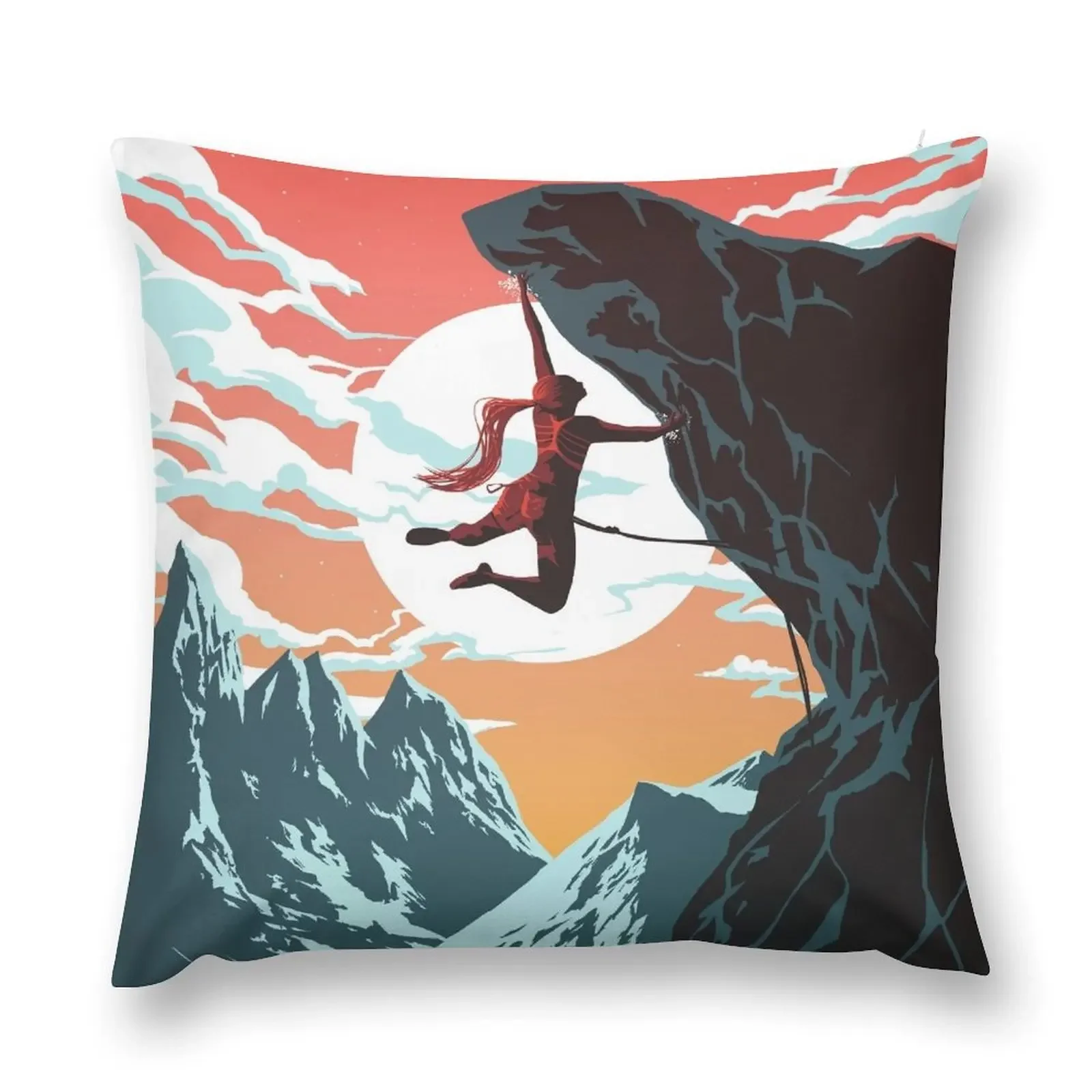 

Climbing Girl Vector Art Throw Pillow Custom Cushion Photo Decorative Cushion Cover pillow