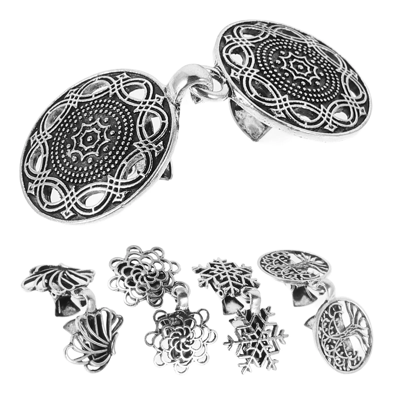 

5pcs Women'S Hollow Flower Cardigan Clip Shawl Pin Shirt Collar Fastener Sweaters Clasp Vintage Metal Closure Garment Accessory