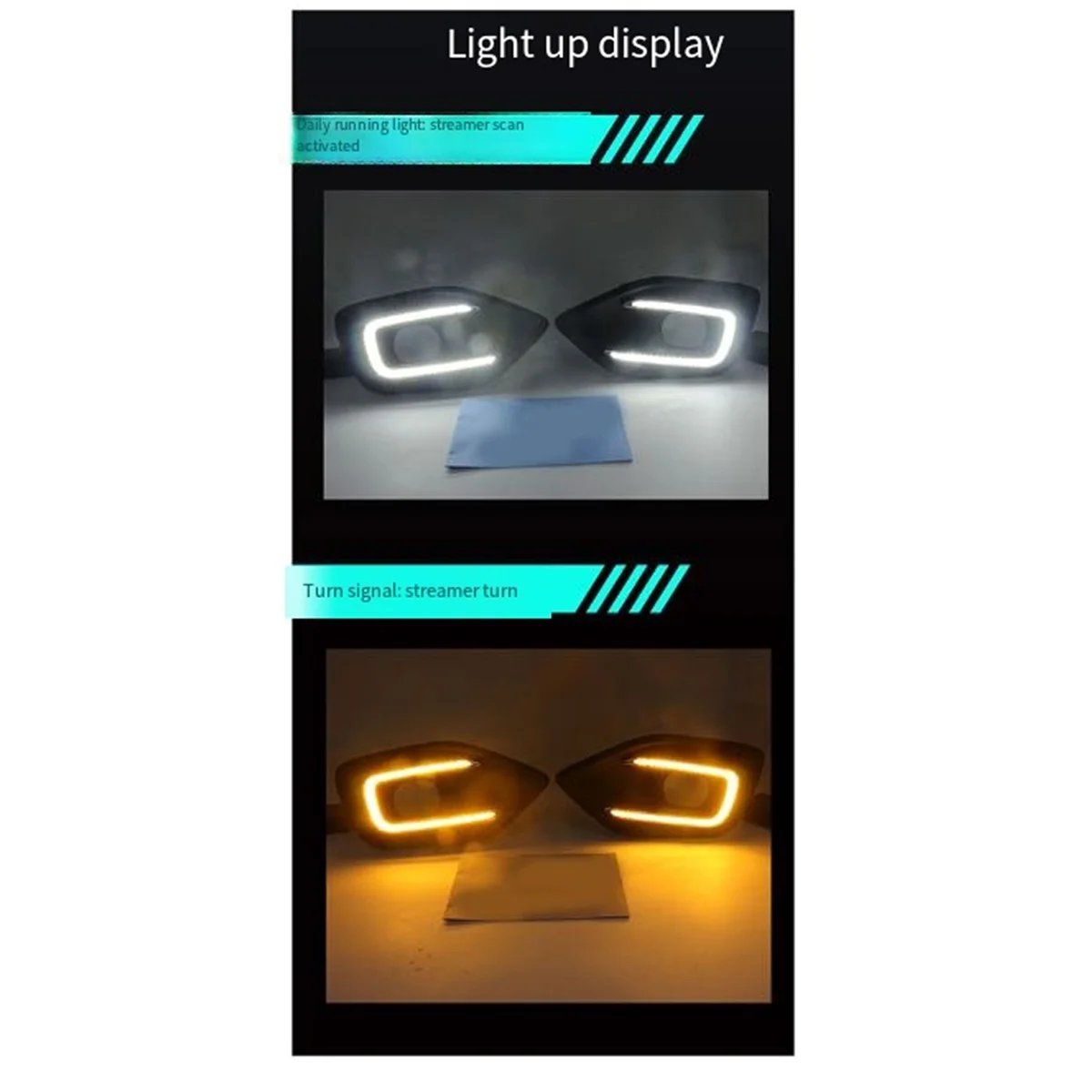 For Suzuki Swift 2024 LED DRL Daytime Running Lights Fog Lamp Cover Streamer Turning Yellow White Lights view 6