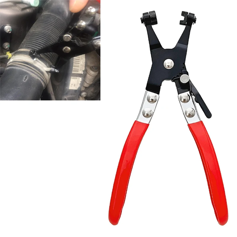 

Hose Clamp Plier Auto Repair Tool Swivel Flat Band for Removal and Installation of Ring-Type or Flat-Band Hose Clamps