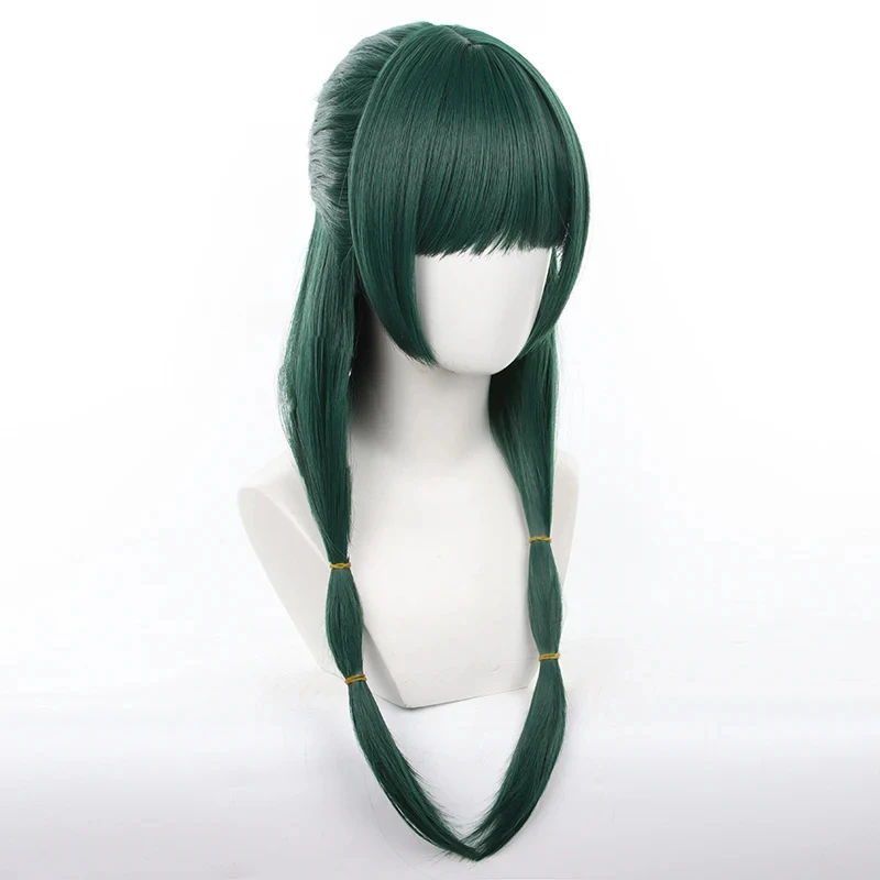 Peruca cosplay sintética l-email peruca, cabelo sintético, longo, 65cm, verde, resistente ao calor