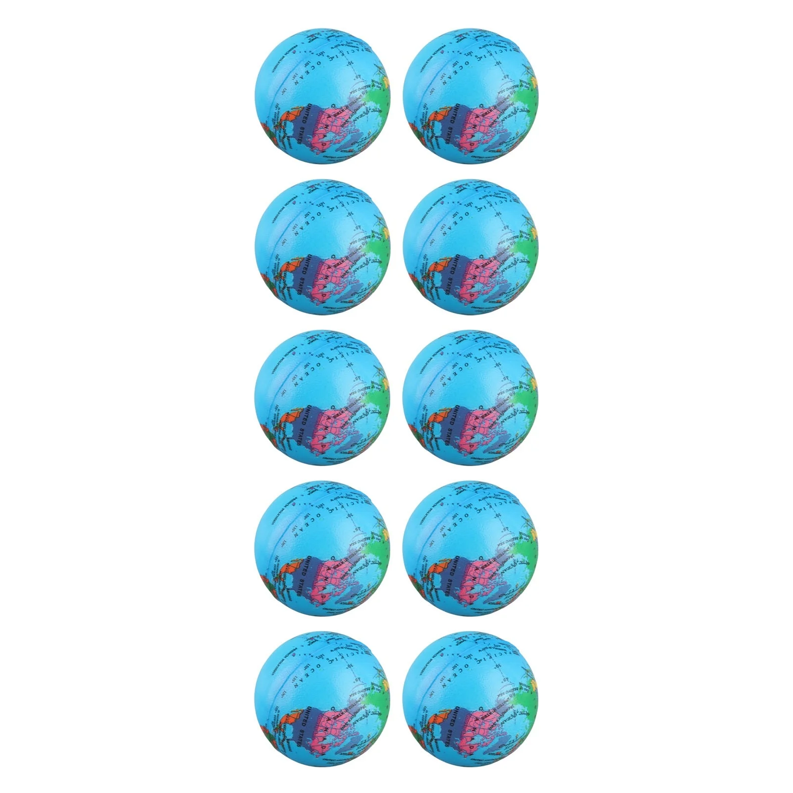 10pcs Globe Squeeze Stress Spongy Balls World Stress Sponge Ball Stress Relief Toy