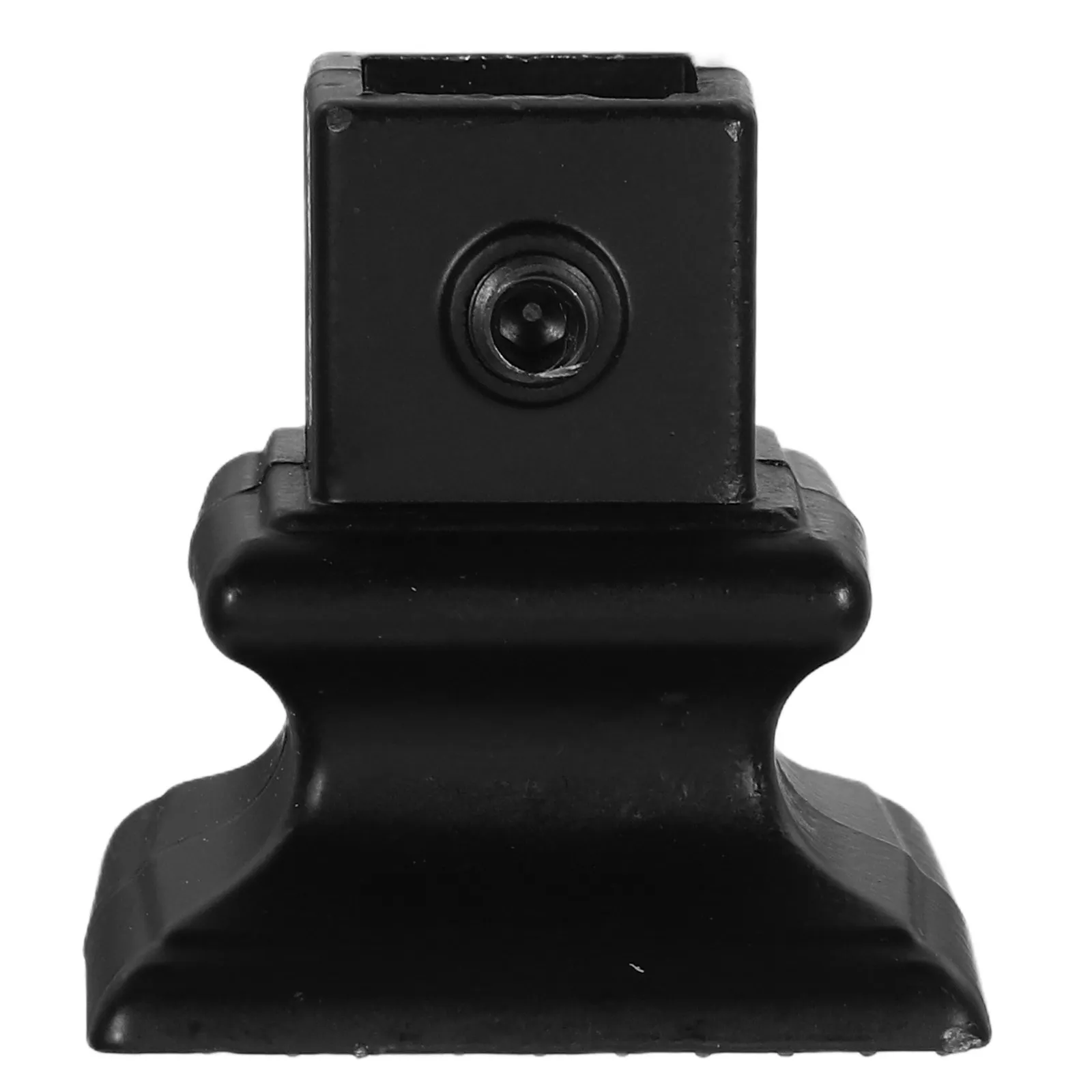 Black Wrought Iron Staircase Handrail Base Sturdy Deck Post Cover Railings for Indoor Outdoor Stairs Handrail Brackets Metal