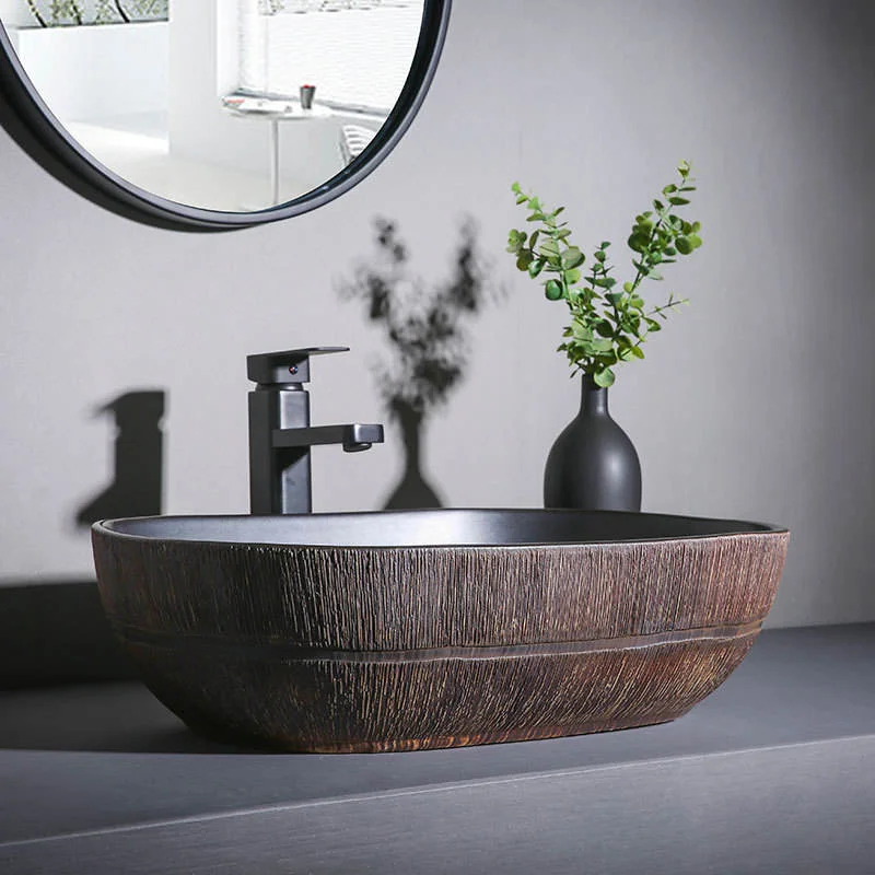&y Hot sell  Retro Round Foot Hand Basin Porcelain Table Top Wash Art Basin for Hotels with Good Price