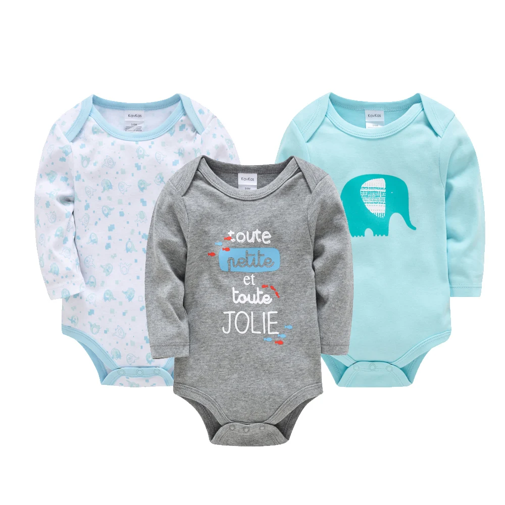 3pcs/set Baby Boys Clothes Cotton Jumpsuits 0-24M Infant Boys Soft Playsuit Newborn Full Sleeve Cartoon Print Bodysuits Sunsuit