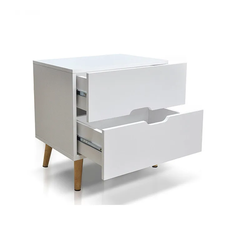 

2 Drawers Bedside Table Wood Modern Night Standpromote sales