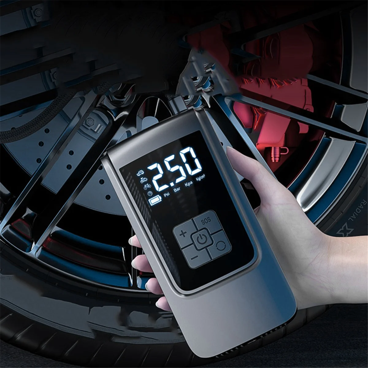 

A002 Portable Air Compressor Tires Inflator Pump Wireless Tire Inflator Pump Air Pump for Motorcycle Bicycle Ball