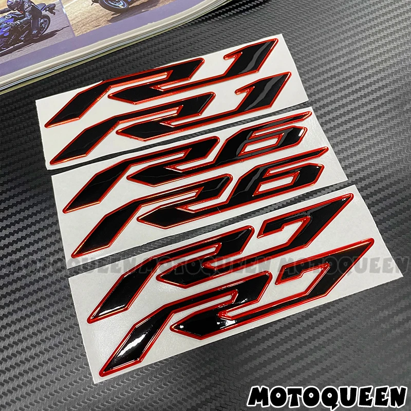 For Yamaha YZF-R1 YZF-R6 YZF R1 R6 R7 Motorcycle Body Shell Fairing 3D Label Emblem Helmet Side Tank Pad Decor Decals Stickers