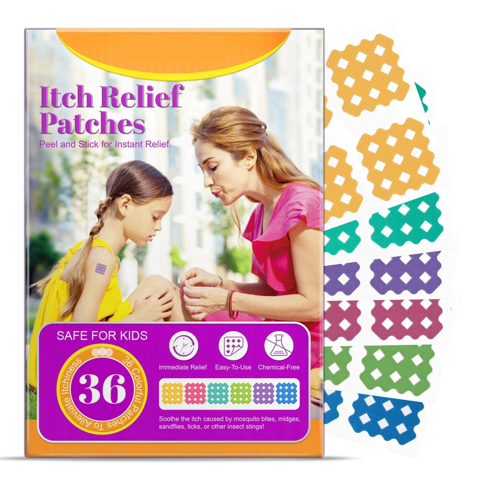 

36pcs Anti-Bite Stickers Bite Patches For Kids & Adults Instant Relief Natural & Colorful Sticker Safe Insect Patch Healthy Gift