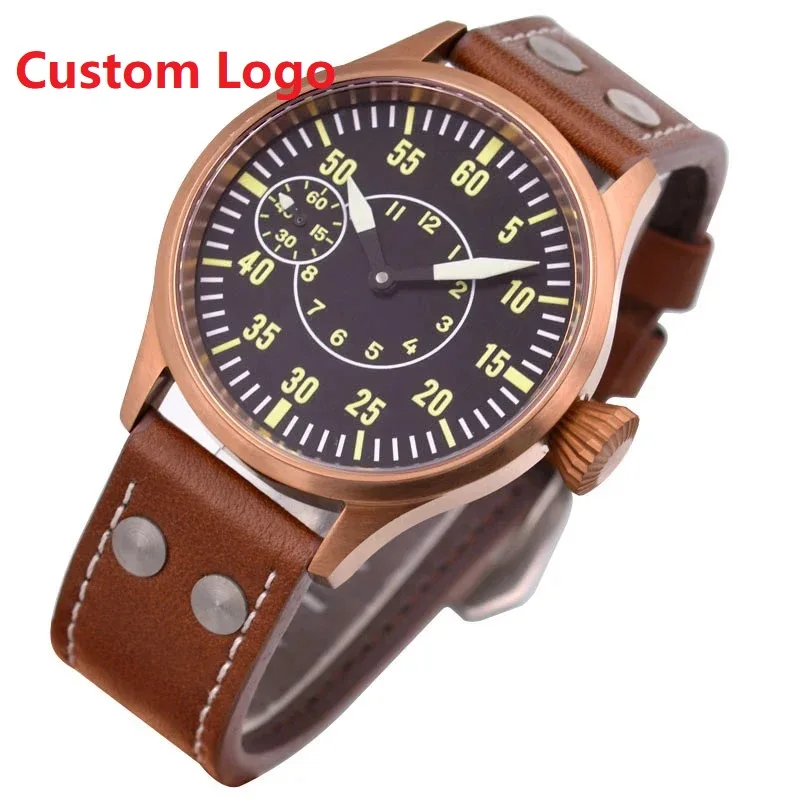 43mm Corgeut Automatic Mechanical Watch 316L Stainless Steel Case Luminous Watch Seagull ST3600 6497 Sapphire Glass Sport Watch