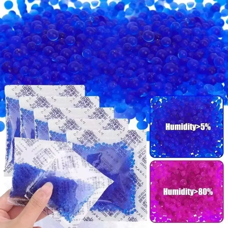 5/50Pcs Silica Gel Beads Desiccant Packs Color-changing Moisture Absorber Home Electronic Product Non Toxic Dehumidifier Bag