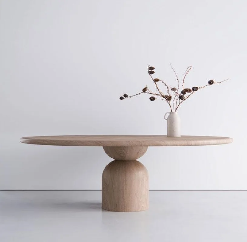 Nordic style designer dining table small apartment creative round dining  log cafe small round negotiation rest