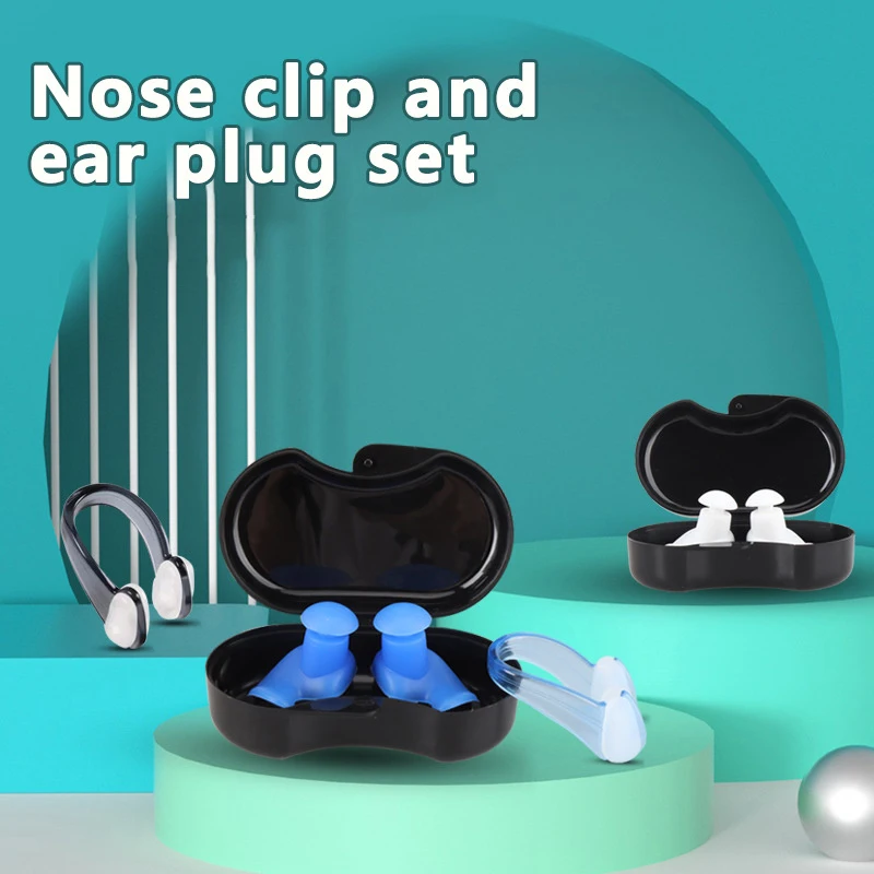 Useful Nose Clip With Storage Box Anti-choking Water No Deformation Swim Nose Clip With Waterproof Pad