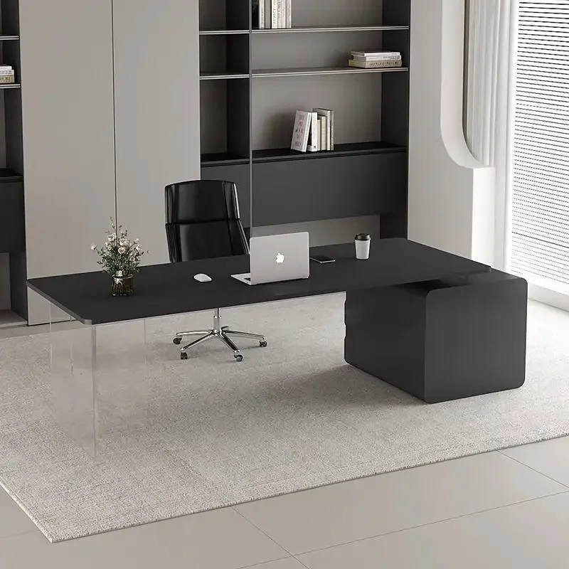XX Acrylic Reception Office Desk Drawer Long Design Minimalist Office Desk Organizers Modern Mesas Escritorio Commercial Furnitu