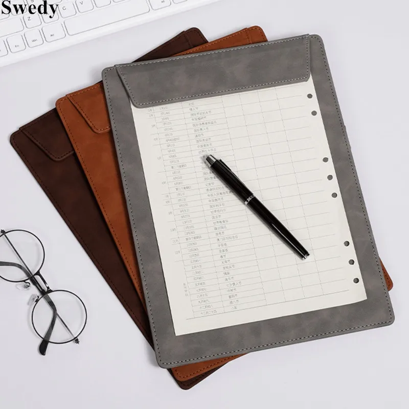 

5 Pieces A4 311x231mm PU Leather Magnetic Paper File Clipboard Office Hospitals Nursing Writing Pad Menu Paper Clip Board