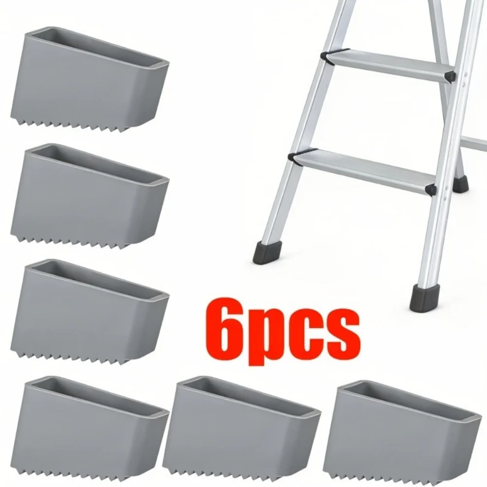 6pcs Step Ladder Feet Covers Versatile Ladder Leg Covers Non-Skid Ladder Pads Rubber Foot Pad Insulating Foot Sleeve