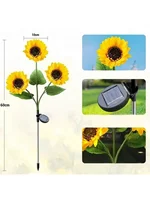 Solar Powered Sunflower Light Outdoor Waterproof LED Ground Insert Lawn Lamp For Garden Lawn Courtyard Decoration 4