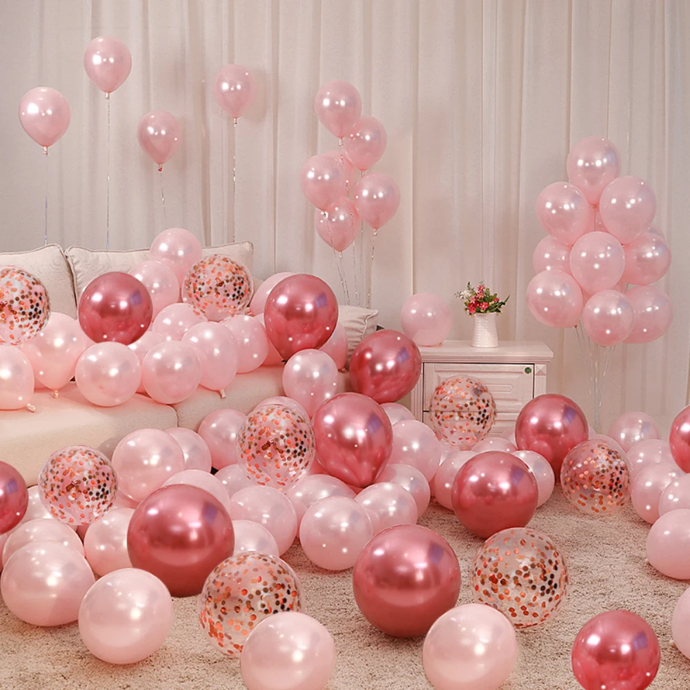 40 ballons en latex rose et rouge par paquet pour la Saint-Valentin, les mariages, les anniversaires, les fêtes, les propositions et les décorations de confession