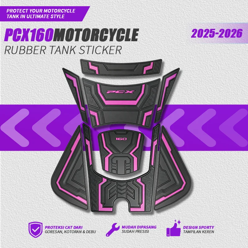 3D Raised Rubber Anti‑Scratch Fuel Tank Pad Sticker Decorative Protector Cover for Honda PCX160 2021‑2026 Motorcycle