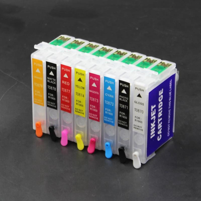 8 قطعة لإبسون 1900 R1900 خرطوشة الحبر القابلة لإعادة الملء كيبك CIS T0870/T0871/T0872/T0873/T0874/T0877/T0878/T0879 #4