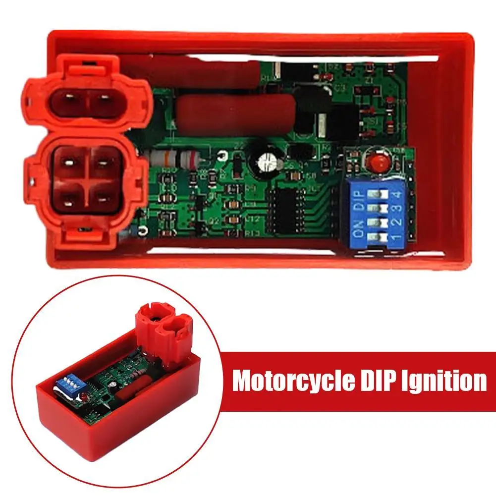 Motorcycle DIP Ignition Module Ignition Controller Universal Motorcycle Engines Red Shell Auto Ignition System Accessory