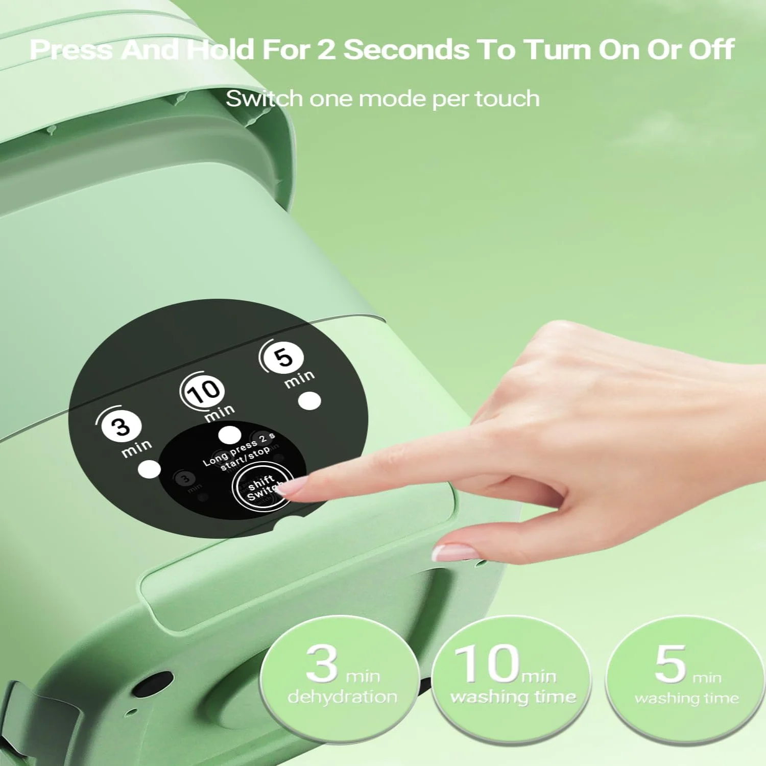 Portable Washing Machine, 11L Upgraded Large Capacity Foldable  Portable Washing Machine, Small Washing Machine for Apartment, T