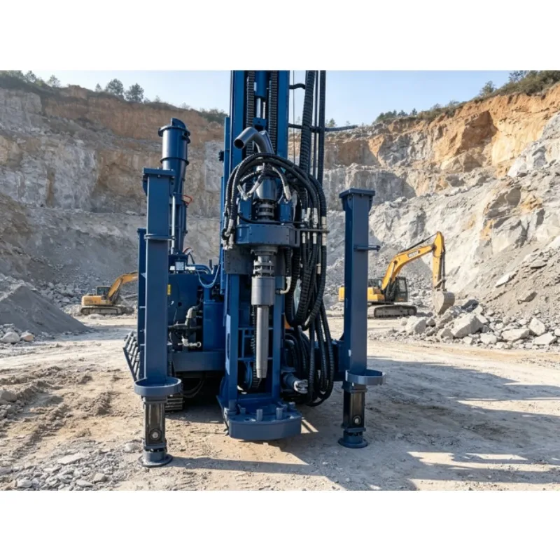 RC Reverse Circulation Drilling Rig Multi functional Crawler Diesel Engine Motor Gear Pump Max 500m Drilling Rig Depth Ore