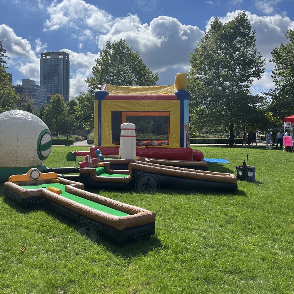Commercial Inflatable 3/6/9 Holes Inflatable Golf Putt and Mini Golf Games Inflatable Sport Games for Kids and Adults