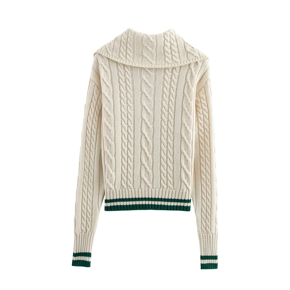 Taop & Za-Camiseta de punto de manga larga con cuello Simple para mujer, minifalda de punto Simple de cintura alta, estilo tejido de ocho piernas, primavera