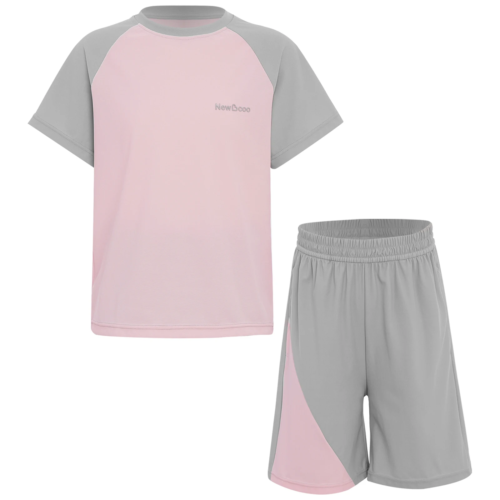 

Kids Boys Girls Summer Sets Quick-Drying Sports Suit Child Tracksuit Short Sleeve T-shirt with Shorts Outdoor Activities Outfits