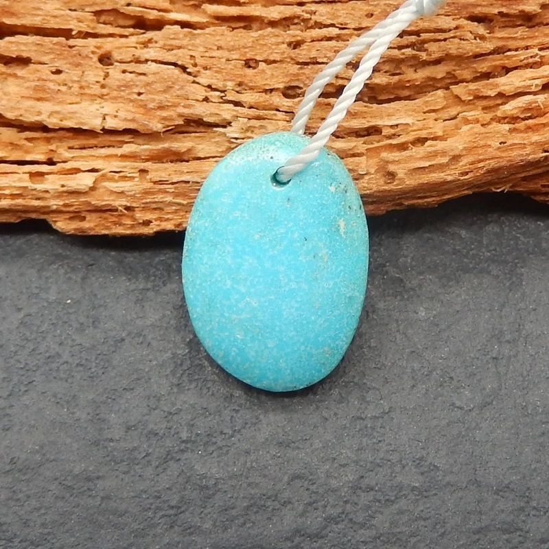 

Natural Turquoise Oval Smooth Pendant – Light Turquoise Gemstone for Handmade Jewelry & Artisanal Crafts 17X12X4MM-1.2G