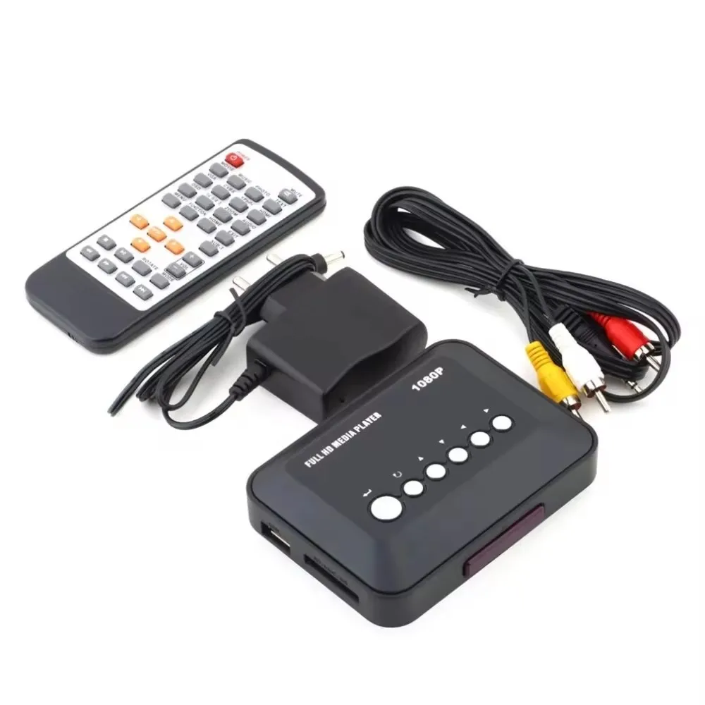 1080P HD SDMMC TV Videos SD MMC RMVB MP3 5V 2A Multi TV USB HDMI-compatible Media Player Box with IR Remote Controller