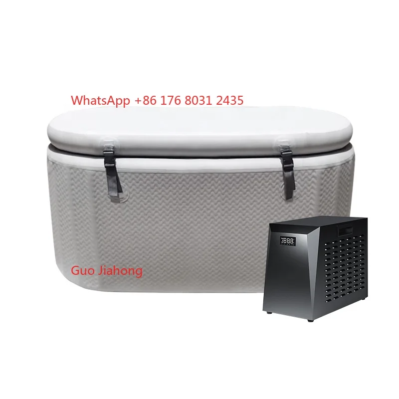 حوض استحمام ثلج قابل للنفخ من مادة PVC عالي الجودة مع غطاء مضخة مبرد يغرق بارد للاستخدام في حمام السباحة للاستخدام في الهواء الطلق قماش بغرز متدلية