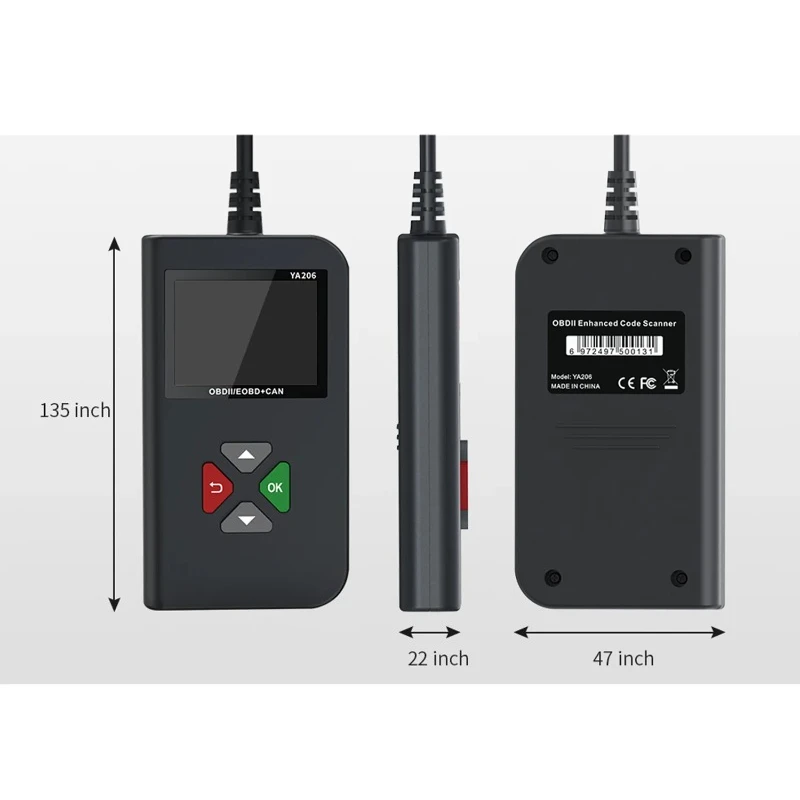 

OBD2 автомобильный диагностический прибор YA206 автомобильный детектор неисправностей тестер батареи многофункциональная карта для чтения кода оптовая продажа