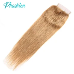 Phashion 26 28 Inch 13x6 13x4 Lace Frontal Honey Blonde Body Long 2x6 4x4 5x5 Transparent Lace Closure #27 Straight Human Hair