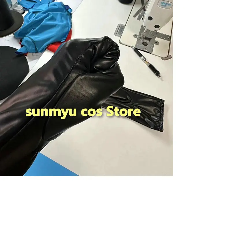 고탄성 무광택 PU 장갑 코스프레 가면 블랙 장갑 코스프레 액세서리 프리 사이즈