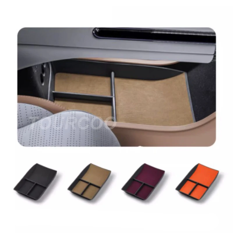 For Avatr 07 2024 TPE Storage Box with Alcantara Suede Pad Mat Armrest Storage Box Interior Modified Accessories