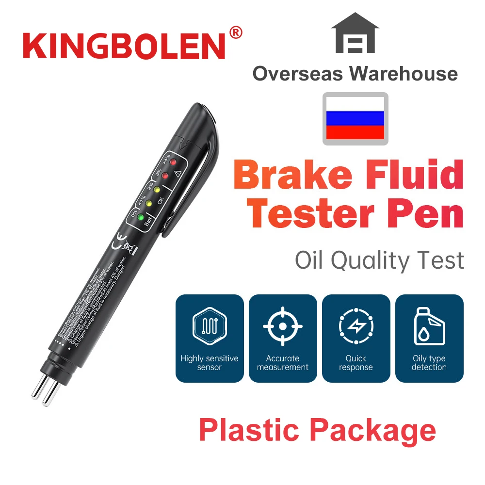 Universal Brake Fluid Tester Accurate Oil Quality Diagnostic Tools LED Indicator Liquid Testing Pen Automotive Brake Oil Tester