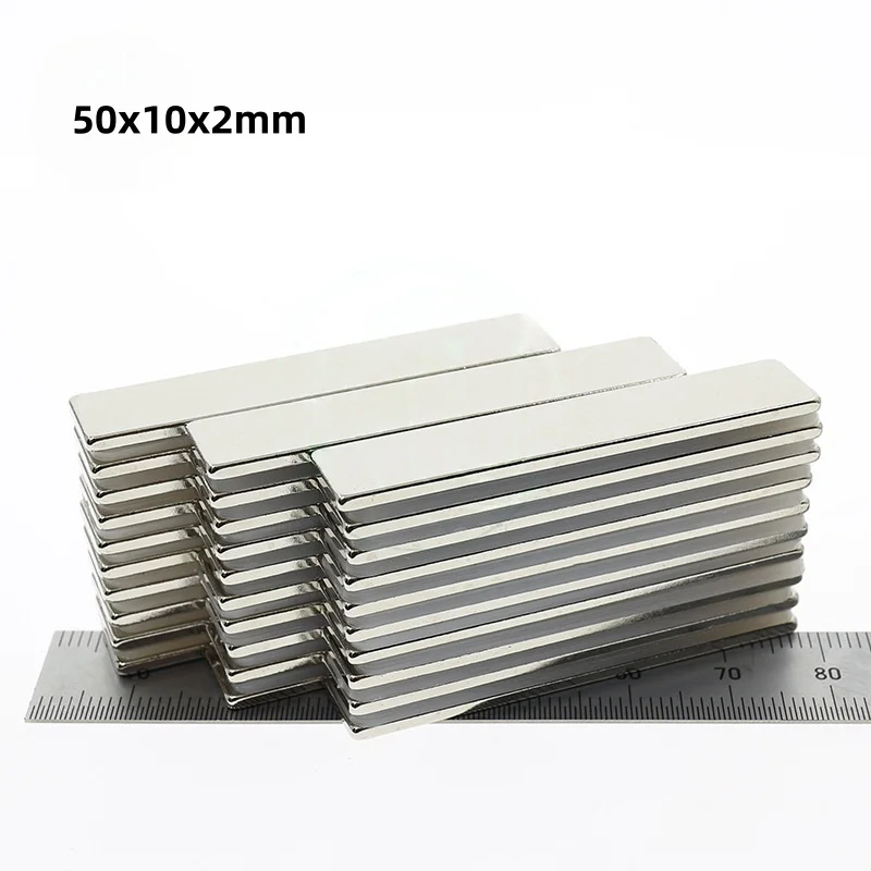 50x10x2mm Square magnets can be widely used 50*10*2mm for refrigerators, office document fixation and DIY 50mmx10mmx2mm
