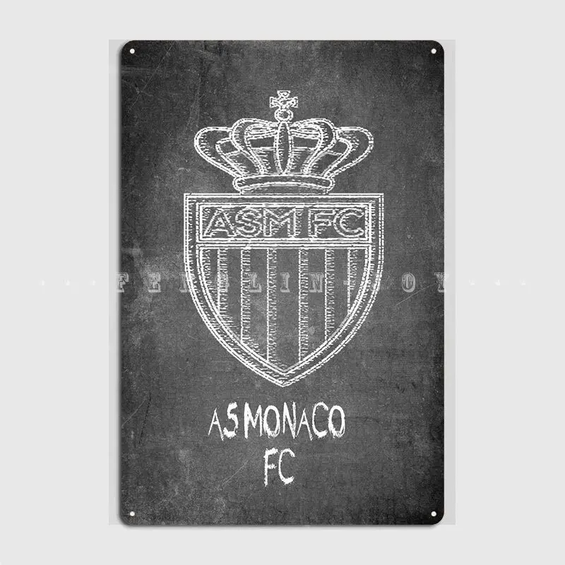 As Monaco Fc Metal Sign Club Party Bar Cave Mural Painting Vintage Tin Sign Poster