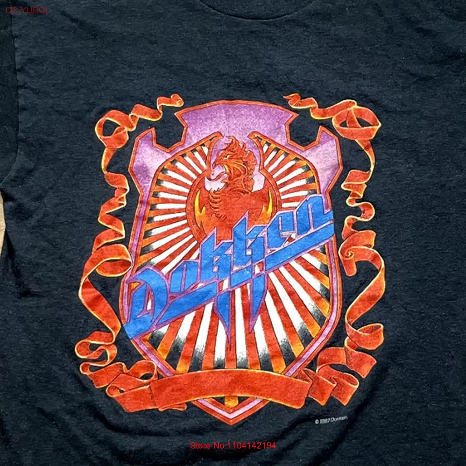 Camiseta Retro 1987 Dokken Reprint Black S 235XL 20D1242, ropa de diseñador cómoda y lavada de estilo vintage, Top para uso diario