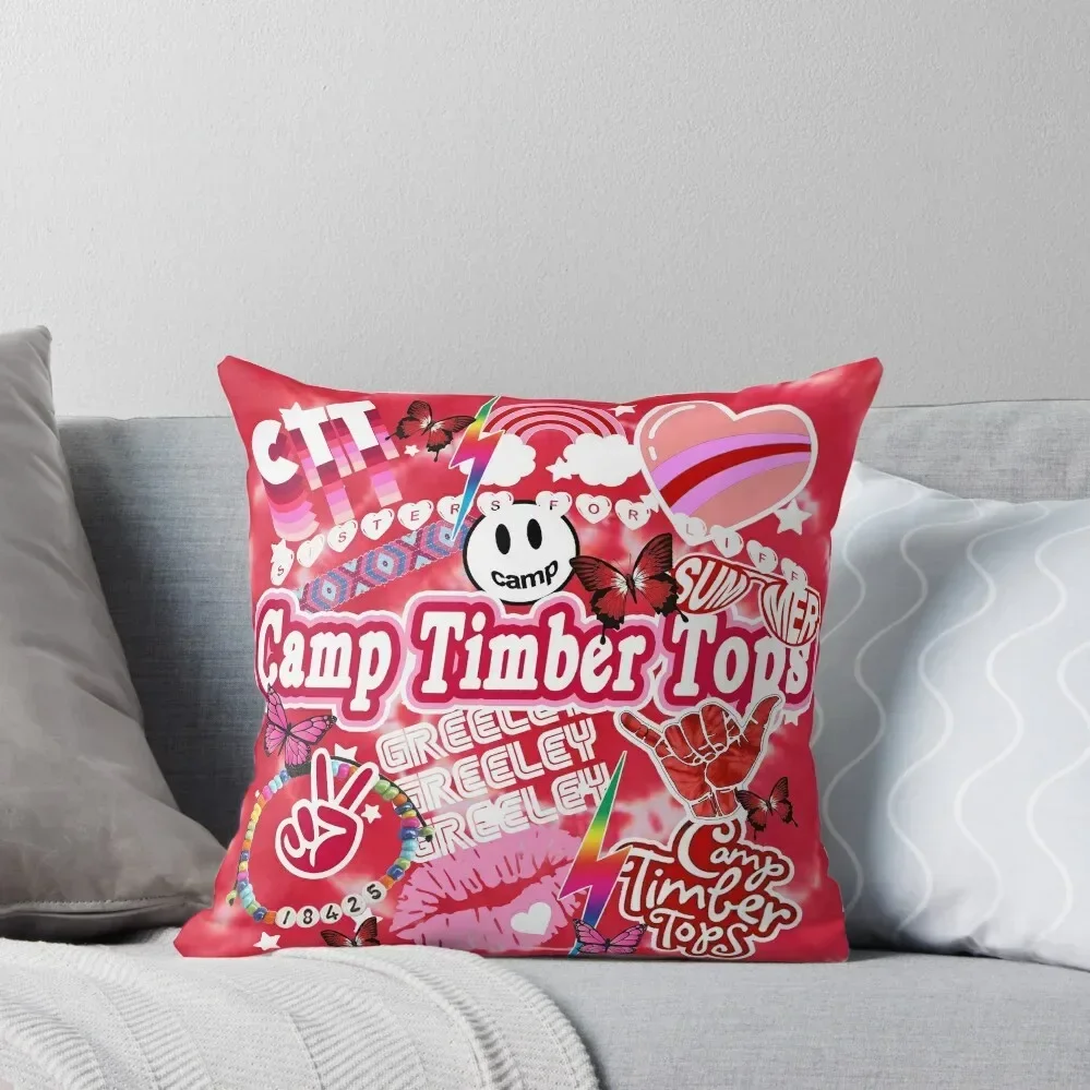 

CAMP TIMBER TOPS COLLAGE Throw Pillow Embroidered Cushion Cover Covers For Sofas Anime Cushion Covers For Living Room pillow
