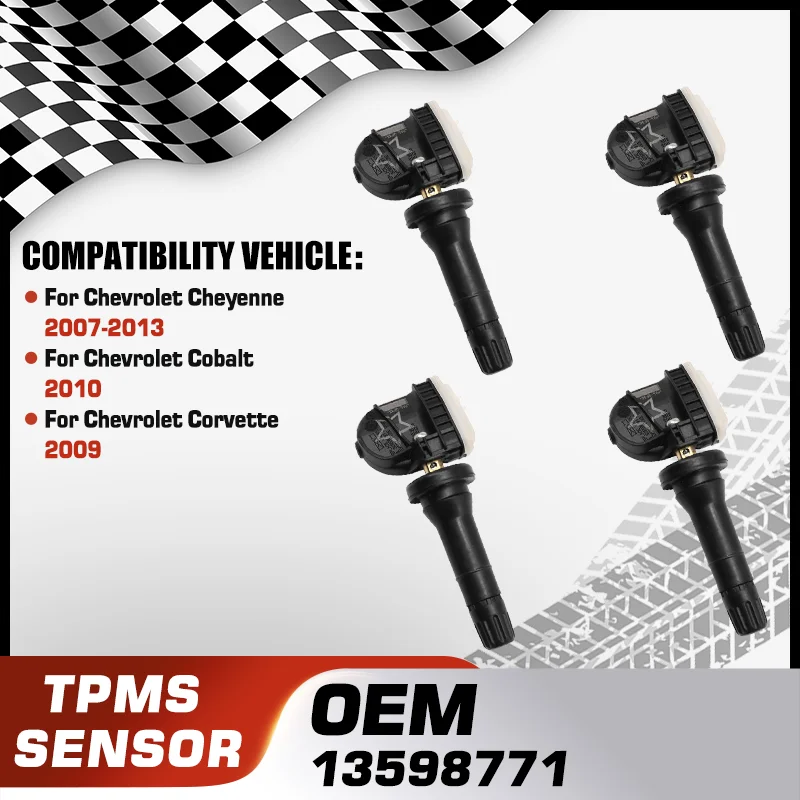 

1/4PCS TPMS Tire Pressure Monitor Sensor For Chevrolet Cheyenne 2007-2013 Chevrolet Cobalt 2010 Chevrolet Corvette 2009 315 MHz