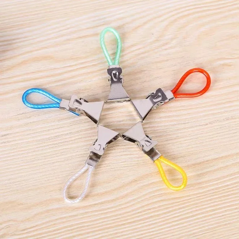 5/10Pcs Small Tea Towel Hanging Clips Clip Clamp On Hooks Loops Hand Towel Hangers Hanging Clothes Peg Kitchen Bathroom Supplies