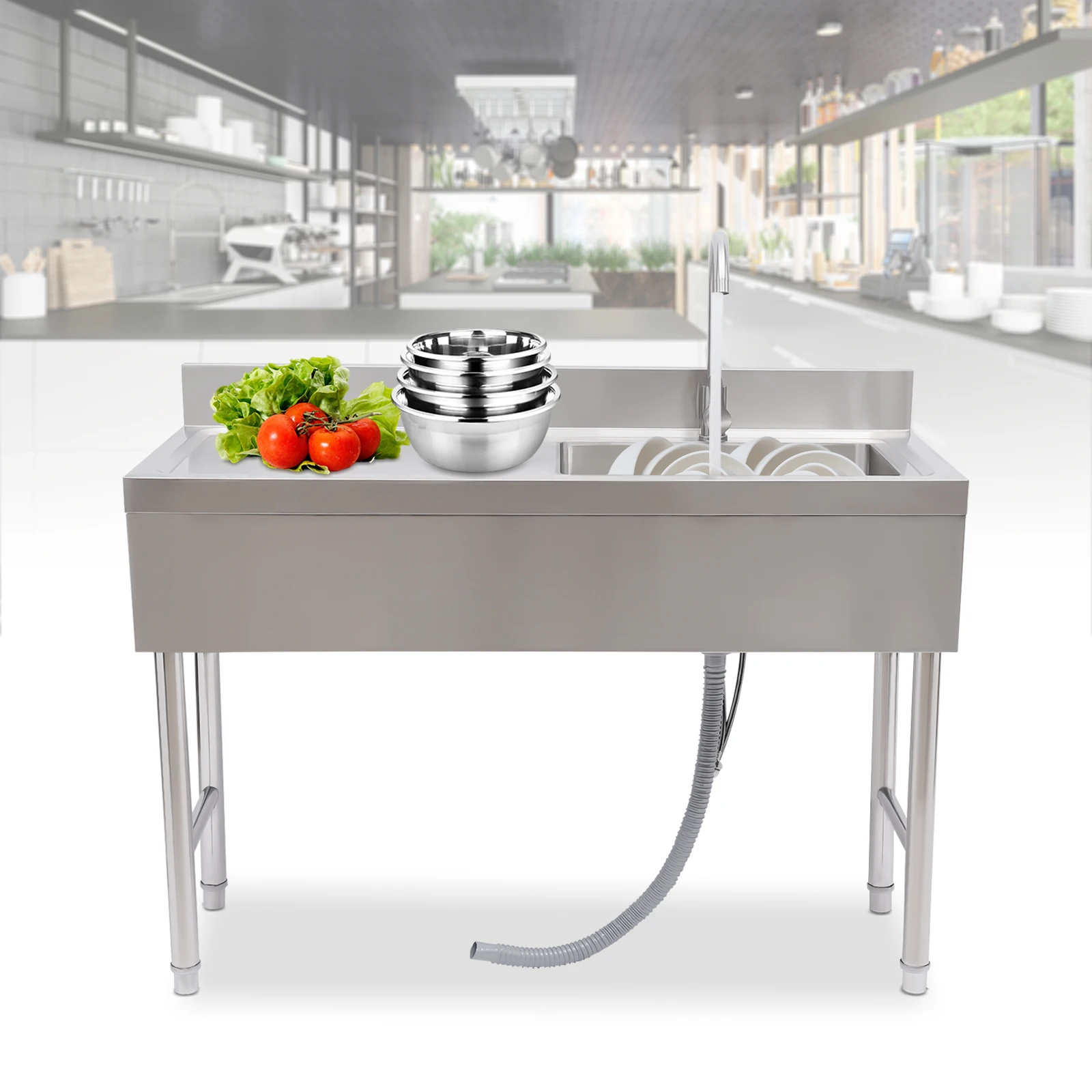 

Kitchen sinks-Commercial Grade Sink: Spacious Worktop, Large 7.66-Gallon Capacity, and Stylish Finish for Efficient Cleaning