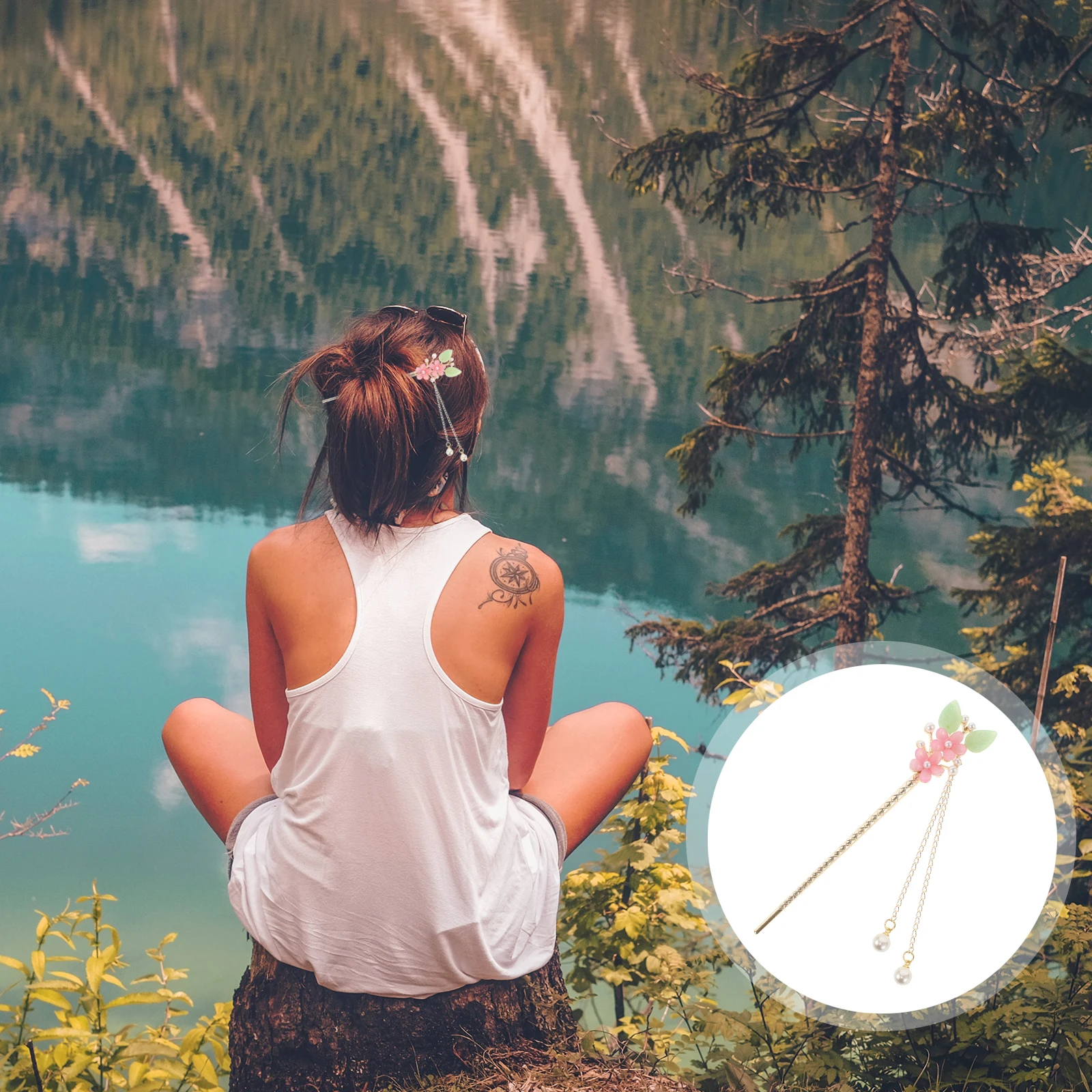 

Vintage Pearl Hair Stick Hair Chopstick Chinese Style Wedding Party Prom Hairpin Durable Retro Bun Stick For Women Girls Cosplay