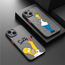 Homer Jay Simpsons fajne matowe etui na Apple iPhone 11 SE 14 XS 15 Plus 7 XR 6S 13 14 Pro Max 8 12 Mini etui Fundas