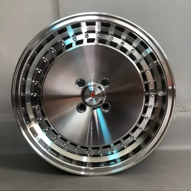 Car Alloy Wheels 5x100, 5x112, 5x114.3, 5x120 Car Tires High Quality Large Silver Rims 15 \