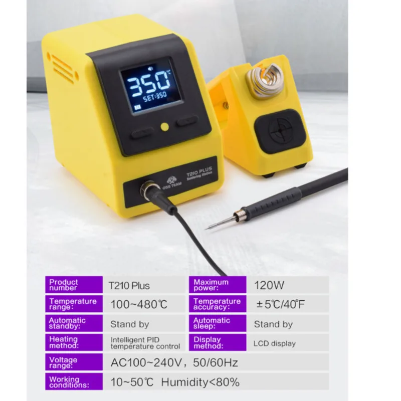 OSS T210 Plus Portable Soldering Iron Kits C210 Tip BGA  Smart Constant Adjustable Temperature Home Repair Soldering Tool Set